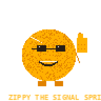 The smiling Meridian Dynamics mascot