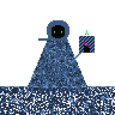 Pixel-art mori: the drowned archivist