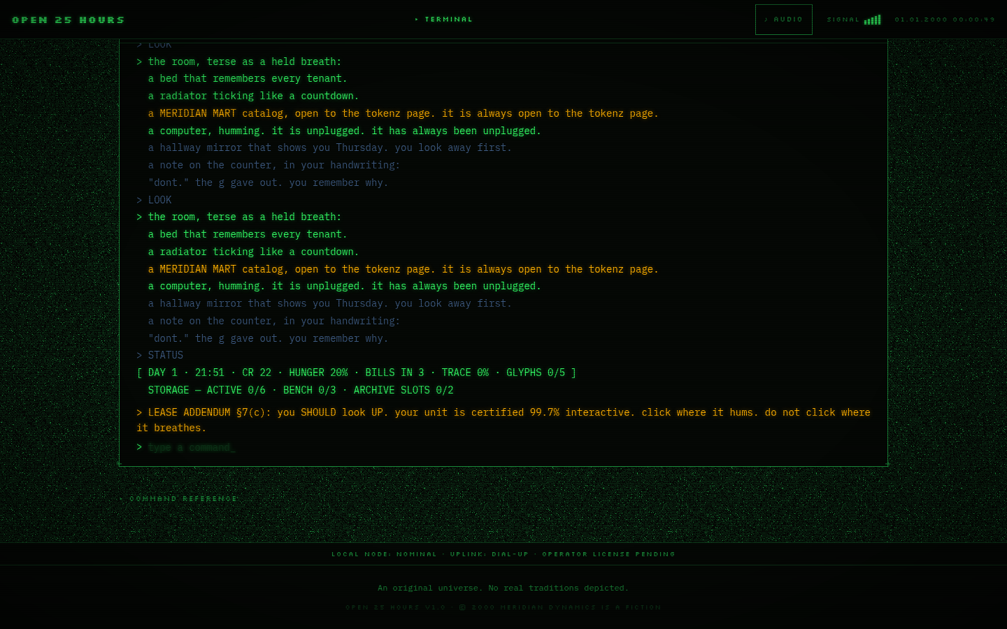 The status line showing in-game time at 21:51 after a long day